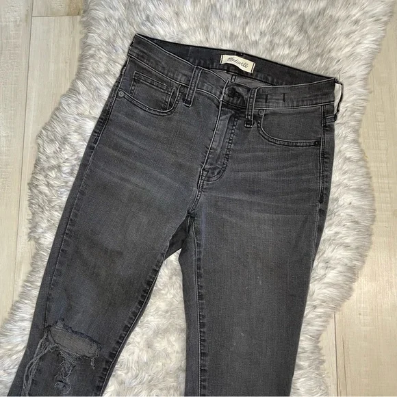 Madewell 9" High Rise Skinny Black Grey Jeans - Picture 3 of 3